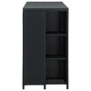 vidaXL Bar Table with Storage Rack Black 47.2"x23.6"x43.3" Poly Rattan - 3 of 4