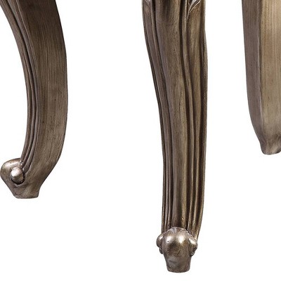 Elozzol 28" Antique Bronze and Marble End Table