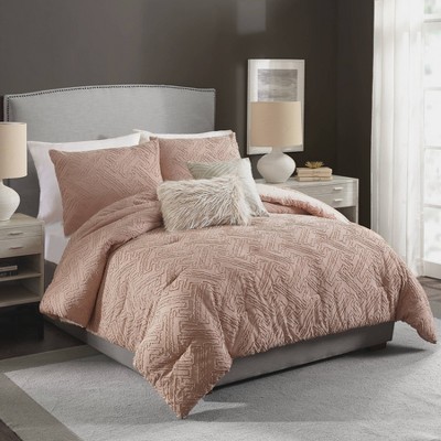 Ivory Embroidered Geo Pattern Square Linen Blend Pillow