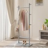 NAYSAYE Coat Rack Solid Wood Hanger Freestanding Hall Tree with Hooks for Bedroom Entryway and Living Room Walnut, Gray, 23.62"*11.02"*64.17" - 2 of 4