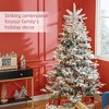 7ft Artificial Prelit Christmas Tree with Warm White LED Light and Snow Flocked Branches, Metal Base - 4 of 4