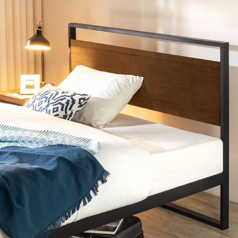 Suzanne Bamboo and Metal Platform Bed Frame with Headboard - Zinus, 3 of 8