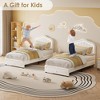 Coucheta T/F Upholstered Bed Frame with Storage Drawer&Smart LED Headboard, Platform Bed Frames for Kids, Wooden Slats Support, No Box Spring Needed - 2 of 4