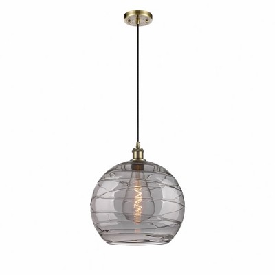 Athens Deco Swirl - 1 Light Pendant In Industrial Style-16.88 Inches Tall and 13.75 Inches Wide