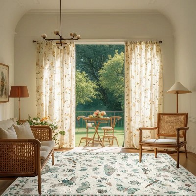Lahome Machine Washable Back to College Series Animal Life Insects Area Rug - Nature-Inspired Carpet for Living Room, School, Bedroom, or Entryway