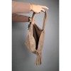 Rosalin - Beige Suede Leather Tassel Shoulder Bag (Women) beige standart - 4 of 4