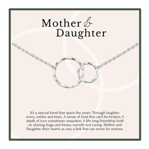 HOPE LOVE SHINE Mother Daughter Necklace 2 Ring Gold – Gift for Mom or Daughter - 1 of 4