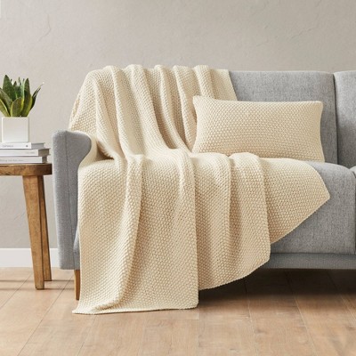 Casual Ivory Chunky Knit 12x20 Euro Pillow Cover