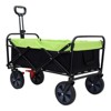 VisioGear Outdoor Serving Carts, Portable Folding Beach Wagons with Wheels, 150L Collapsible Outdoor Carts Foldable, Green, 36.61"*20.94"*39.17" - 4 of 4