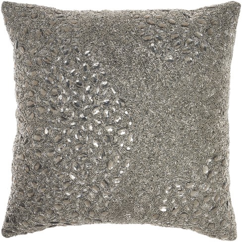 Mina Victory Luminescence Fully Beaded 20 X 20 Pewter Indoor