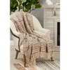Saro Lifestyle Striped Throw, 50x60 inches, Beige - 4 of 4