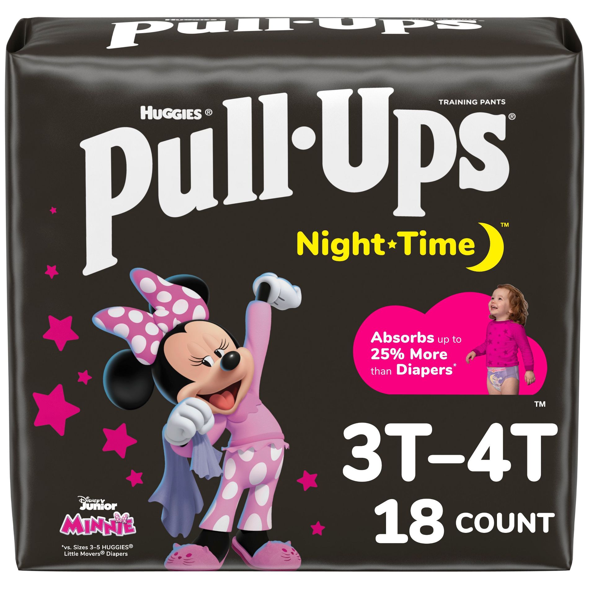 Pull-Ups Night-Time Disposable Training Pants Jumbo Pack - 3T-4T - Girl - 18ct