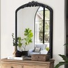 Kowtko Vintage Arched Wall Mirror, Carved Solid Wood Frame, Wall-Mounted Mirror for Home Decor- The Pop Home - 2 of 4