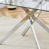 Dolonm  51.18" Rectangular Clear Tempered Glass Dining Table,Stylish Design with Silver Chrome Plated Metal Legs, Dining Table for Dining Room - 4 of 4
