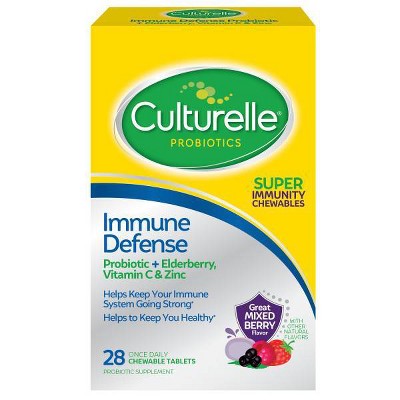 Culturelle Adult Immune Defense Probiotic + Elderberry, Vitamin C, Zinc Chewable for Women and Men - 28ct