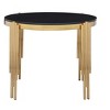 Vynxaria 38.6" Round Glass Dining Table, Black Tempered Glass Tabletop & Polished Gold Legs, Modern Style for Home, Kitchen, Dining Room - 3 of 4