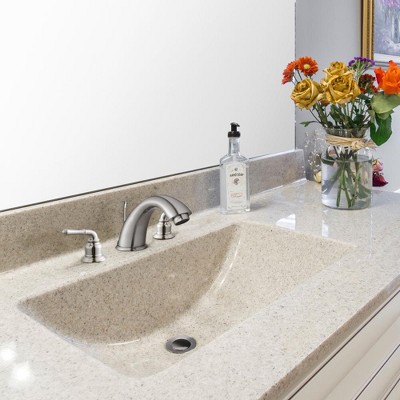 Brushed Nickel 3-Hole Bathroom Faucet with Drain