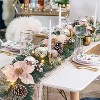 6ft Prelit Christmas Garland for Mantle, Battery-Operated Xmas Garland with 20 LED Lights & Timer, Rose Gold Balls Decor - 2 of 4