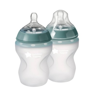 Silicone Baby Bottle 2 Pack Set - Leak Proof, Anti-Colic