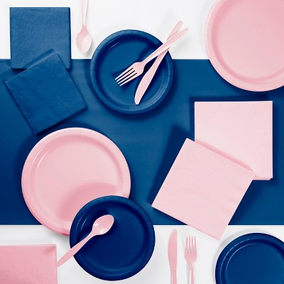 221pk Party Supplies Kit Pink/Navy