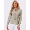 INSPIRE CHIC Women's Long Sleeve Pleated Tie Neck Office Blouses - 2 of 4