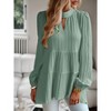 Coolmee Women Casual Tops Puff Long Sleeve Fall Winter Ruffle Mock Neck Tiered Flowy Swing Shift Shirt - 4 of 4