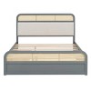 Queen Size Wooden Platform Bed With Twin-Size Trundle And 2 Drawers, Grounded Bed Modern, Trundle Beds Queen Size With Ample Storage-Cuddlewood - 3 of 4
