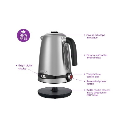 Salton Stainless Steel Digital Variable Temperature Electric Kettle