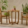 Coolbibila 27'' Patio Rustic Round Wood Coffee Table,Wood Slat Design Living Room End Table,Outdoor Bistro Dining Table for Garden, Backyard - 2 of 4