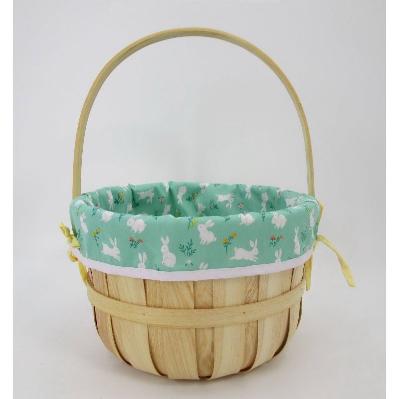 12&#34; Chipwood with Liner Easter Basket Bunny and Flower Pattern - Spritz&#8482;, 1 of 6