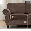 109.5" Chenille Modular L-Shaped 6-Seater Sectional Sofa, Rolled Armrest, 7 Cushions - 4 of 4
