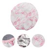 Unique Bargains Women Durable Floral Shower Cap Pink 1 Pc - 3 of 3