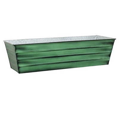 Green Galvanized Steel Flower Planter Box with Iron Stand