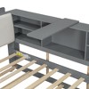 PAGED Twin Size Daybed Modern Wooden Bed Frame with Padded Trundle, Storage Headboard and Rotatable Shelvesfor Bedroom - 3 of 4