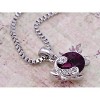 Anna-Kaci Shine Amethyst Crystal Rhinestones Round Stone Pendant Necklace - 2 of 4