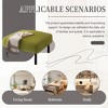 Sapphtopaz Modern Square Ottoman Corduroy Footstool with Legs Small Vanity Stool with Soft Padded Ottoman for Living Room, Bedroom, Entryway - 3 of 4