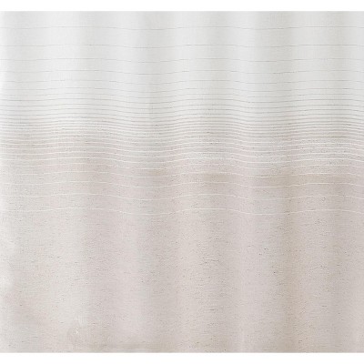 Mauve Linen Look Ombre Striped Shower Curtain, One Size