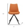 HomeRoots Orange And Black Faux Leather Dining Side Chair - 3 of 4
