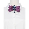INSPIRE CHIC Women's Satin with Blue Rhinestone Bow Tie One Size Dark Purple - 4 of 4