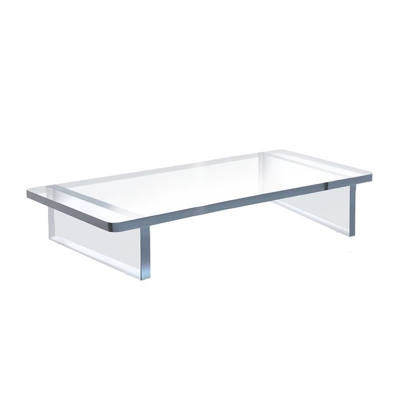 Azar Displays Clear Acrylic 22"W x 10"D x 3"H 1/2" Thick Deluxe Riser w/ Bumpers, 2 of 9