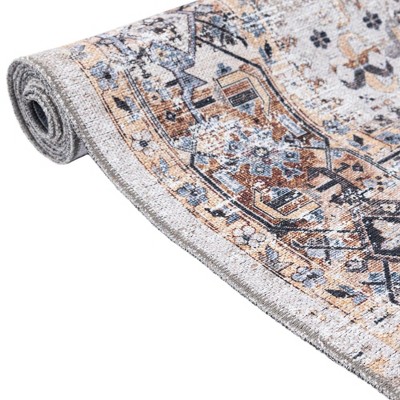 Ivory Almond Rectangular Washable Chenille Area Rug