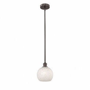 White Mouchette - 1 Light Stem Hung Mini Pendant In Modern Style-10 Inches Tall and 8 Inches Wide - 1 of 1
