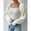 Womens Cardigan Long Sleeve Open Front Sweater Shrug Midweight Cozy Bolero for Winter Cable Knit Ribbed Cuff Sweater Cardigan - 4 of 4