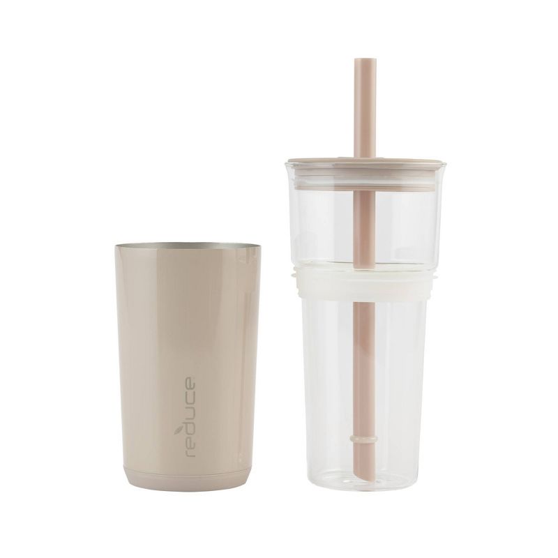 Reduce 20oz Aspen Vacuum Insulated Stainless Steel Glass Tumbler with Lid and Straw, 4 of 12