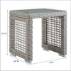 Modway Aura Outdoor Side Table – Gray Wicker Rattan Patio Table with Glass Top and Modern Profile - 2 of 4