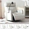 270° Power Swivel Rocking Chair Recliner,Electric Reclining Sofa PU Leather Armchair Rocker Chair With Leg Rest And USB Ports-Cuddlewood - 2 of 4