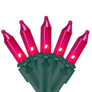 Northlight 35ct Mini String Lights Pink - 7' Green Wire - 1 of 3