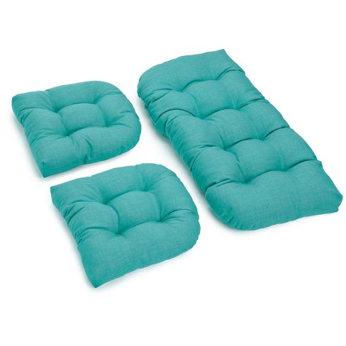 3 piece wicker settee cushion set best sale