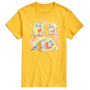 Men's - Spongebob Squarepants - Cute Face Rainbow and Jelly Fish Short Sleeve Graphic T-Shirt - 1 of 4