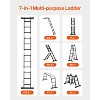 VEVOR Multi-Purpose Folding Ladder,7-in-1 Tall Extension Step Ladder,A Frame 3 Step with Scaffolding Plank Telescoping,12ft,330 lbs Capacity,Black - 3 of 4